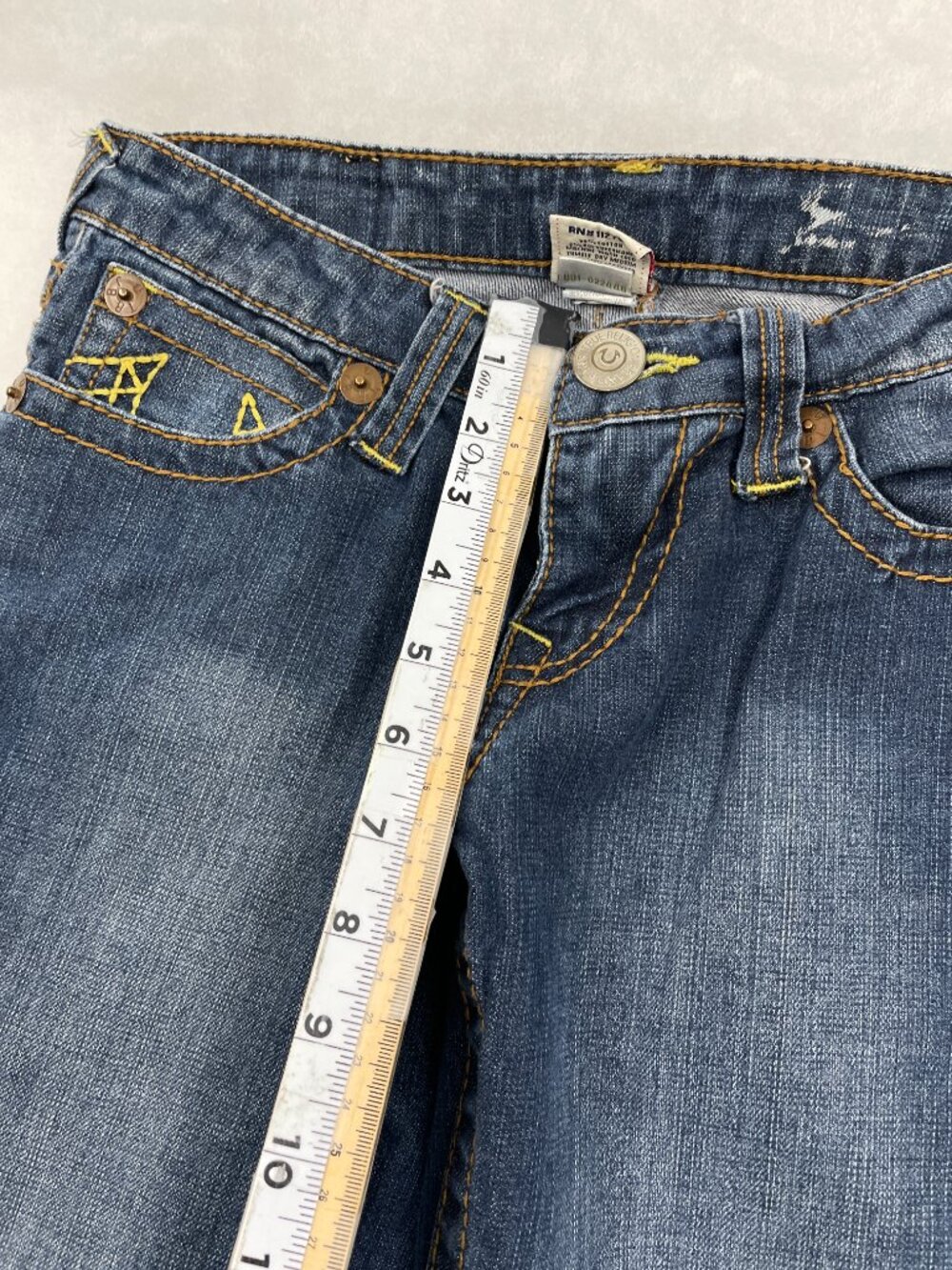 True Religion Joey Big T Flare Leg Blue Jeans USA Made Vintage 28 Women's 28x31 - Picture 10 of 13